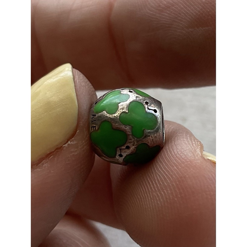retired Pandora Green Enamel Butterfly Sterling Silver Charm ALE 925 - Picture 5 of 5
